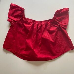 Red flowy crop top